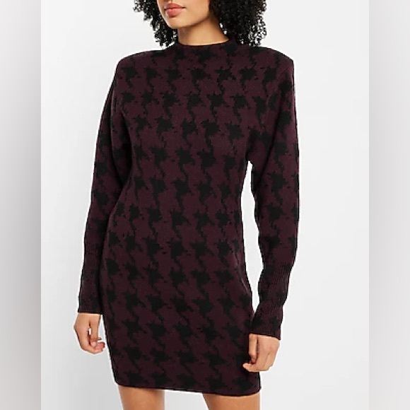 Express Sweaters - Express Purple and Black Turtleneck Sweater